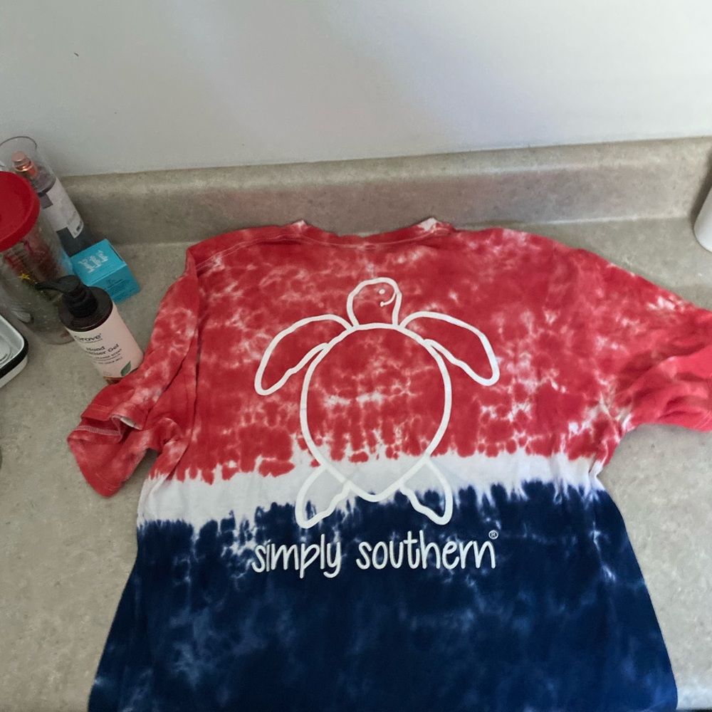 Simply southern red white and blue turtle shirt